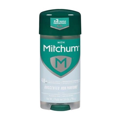 Mitchum Men 48H Triple Odor Protection Gel Deodorant Unscented 3.4oz
