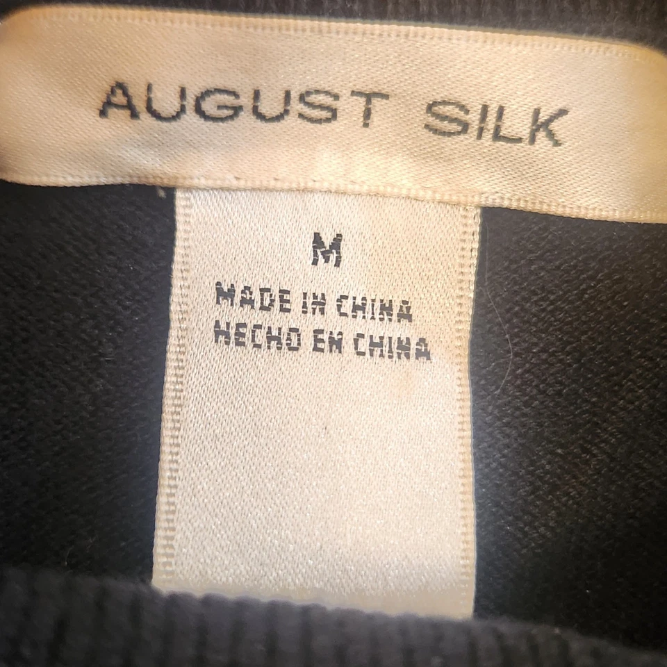 Suéter para mujer August Silk negro manga larga con pico A Boo pecho transparente talla M Foto 4 de 4