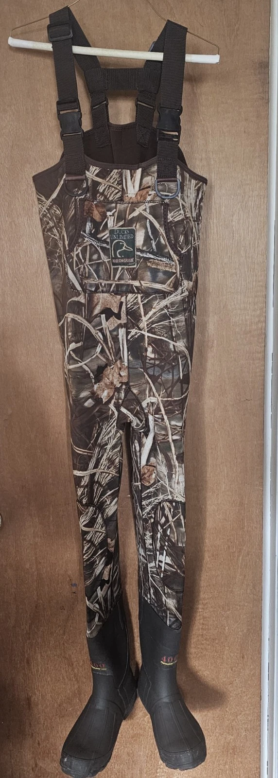 Ducks Unlimited Youth Neoprene Chest Waders Boot Size 6 400g Thinsulate Max4