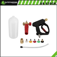 5000PSI Short High Pressure Washer Gun W/ Foam Cannon Gun Kit for Car Washing