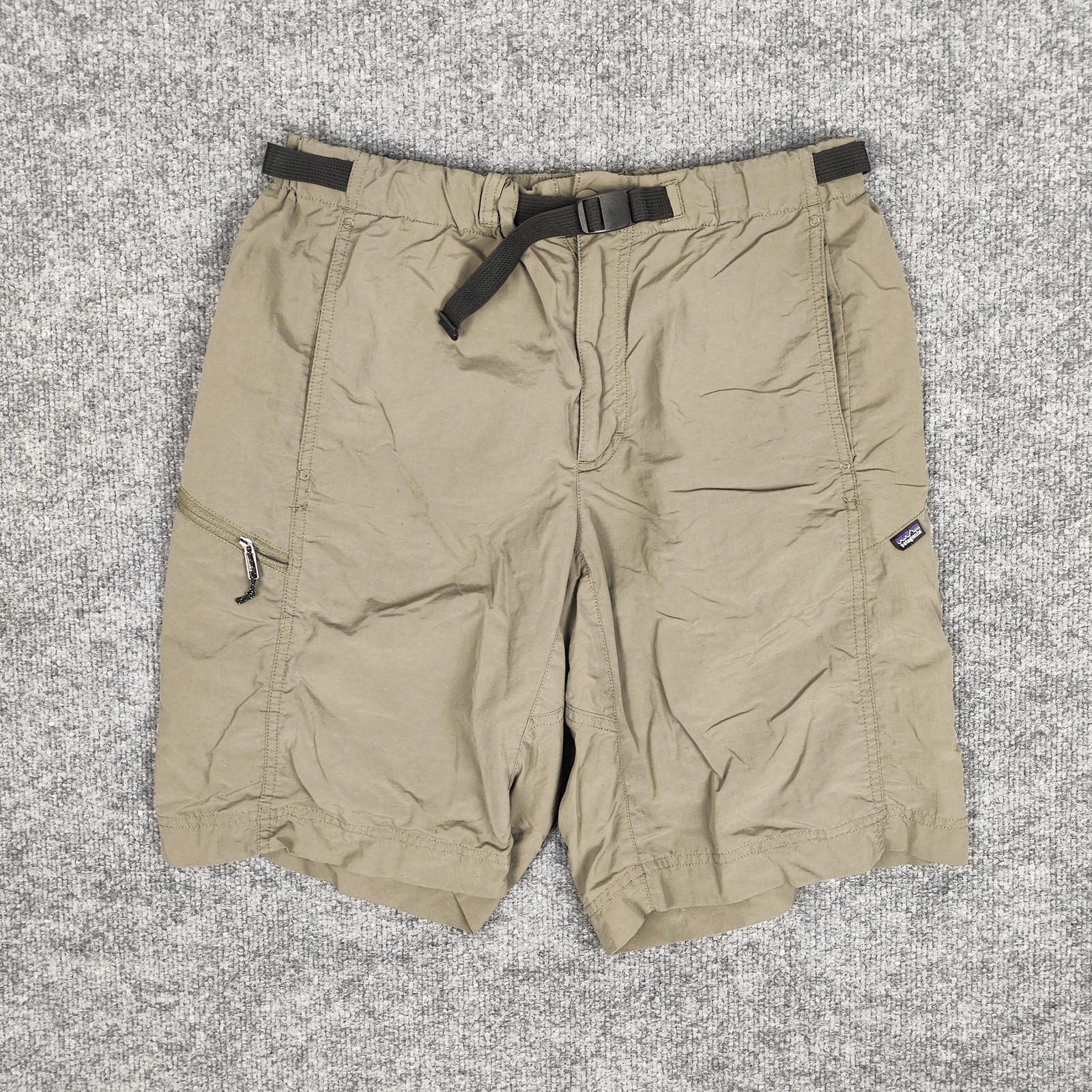 Patagonia Shorts Mens Medium Beige Hiking Quick Dry Elastic Waist Lightweight