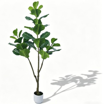 5FT Tall Artificial Fiddle Leaf Fig Tree with Pot Fake Tree for Home Office