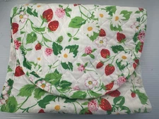 Vintage Strawberry Fields Quilted Table Runner