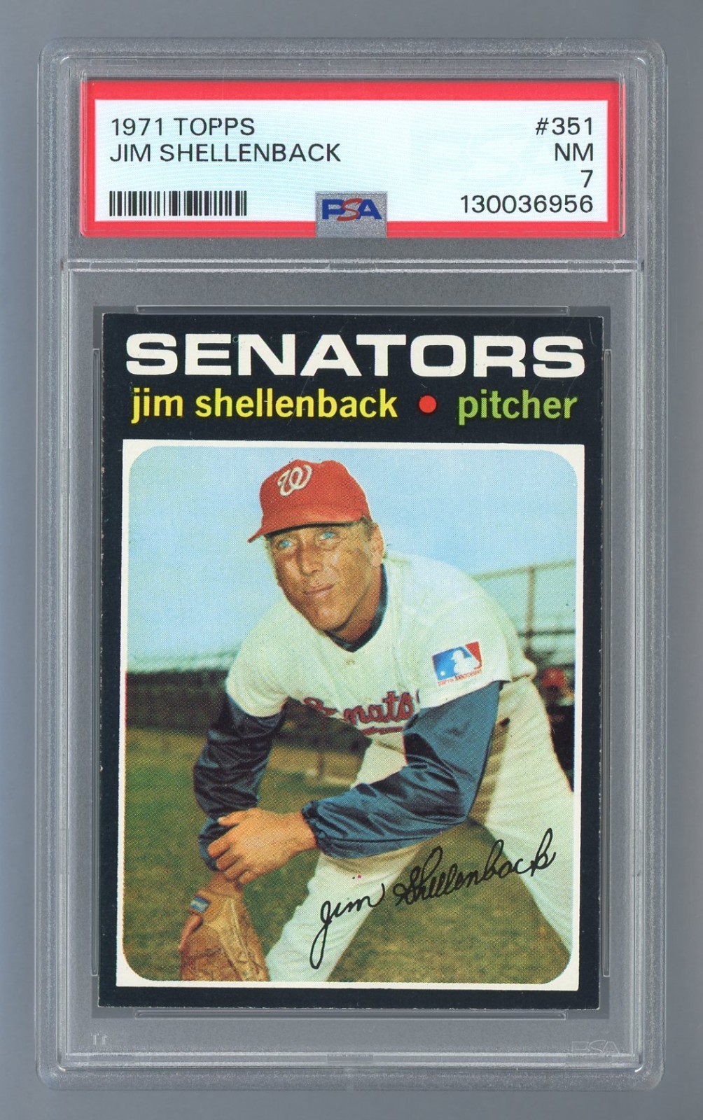 1971 Topps #351 Jim Shellenback PSA 7 NM #130036956