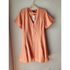 NWT J. Crew Fleur Mini Dress In Linen Daybreak Coral 10 Flaw