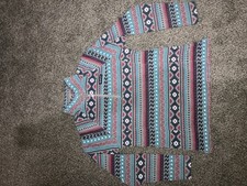 ARIAT Real Comfort 1/2 Zip Sweatshirt Women  s M Southwestern Aztec Western Ranch