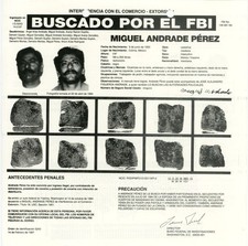 Wanted for Extortion Miguel Andrade Perez ori...