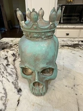 Gothic Witchcore Skull with Crown Halloween Decor