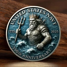 U.S. Navy 1775-2025 250th Anniversary Challenge Coin Military Veteran Gift