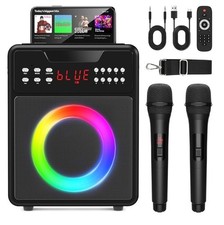 Karaoke Machine / Portable Speaker Adults  Kids 2 Wireless Microphones New Save