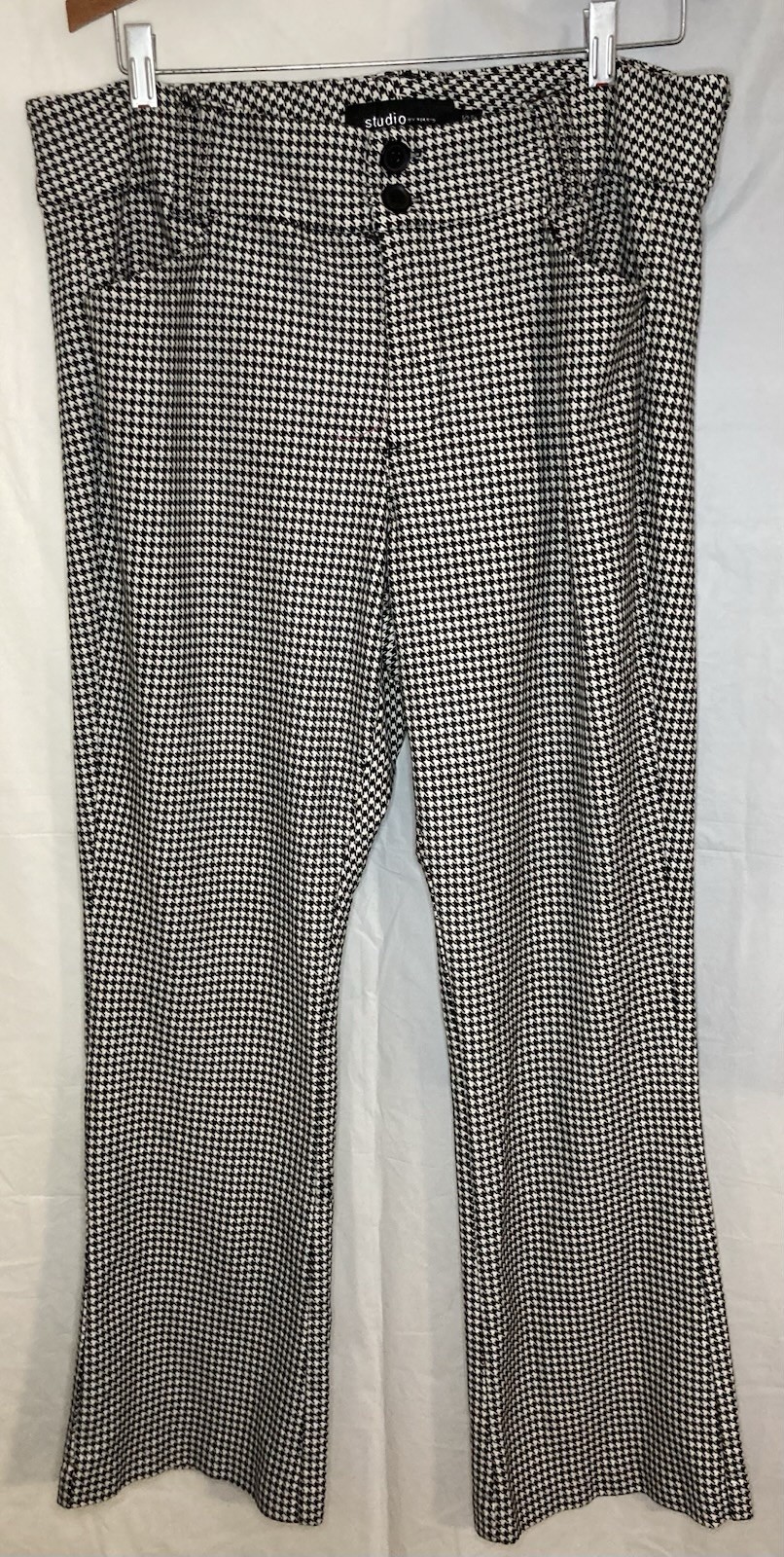 Studio by Torrid Houndstooth Trouser Boot Pants Women Black White 18S