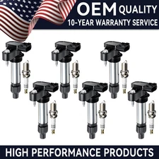 OEM 6X Ignition Coil + 6X Iridium Spark Plug For Buick Cadillac GMC Chevy UF569