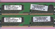 2GB 2x1GB PC2 5300 DDR2-667 ELPIDA EBE10UE8ACFA-6E-E IBM 41X4256 Ram Memory Kit