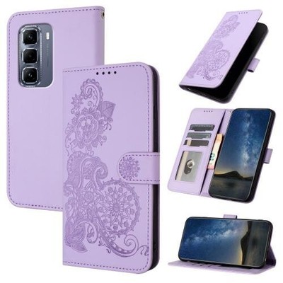 Für Infinix Hot 50 Pro 4G Datura Flower Embossed Flip Leder Handyhülle Hülle