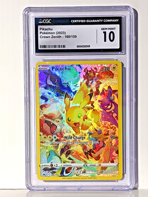 ☆PSA10☆ピカチュウSAR 英語版 Crown Zenith 160/159 Pikachu (Secret) 160/159 Crown Zenith Holo CGC Gem Mint 10 Graded