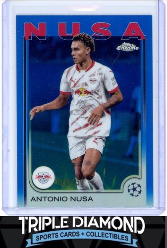 2024-25 Topps Chrome UEFA Club Antonio Nusa Blue Refractor #/150 I306