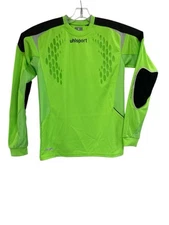 Uhlsport Torwart Technik Mens Sz Medium Bright Green Goalie Padded Jersey  (V18)