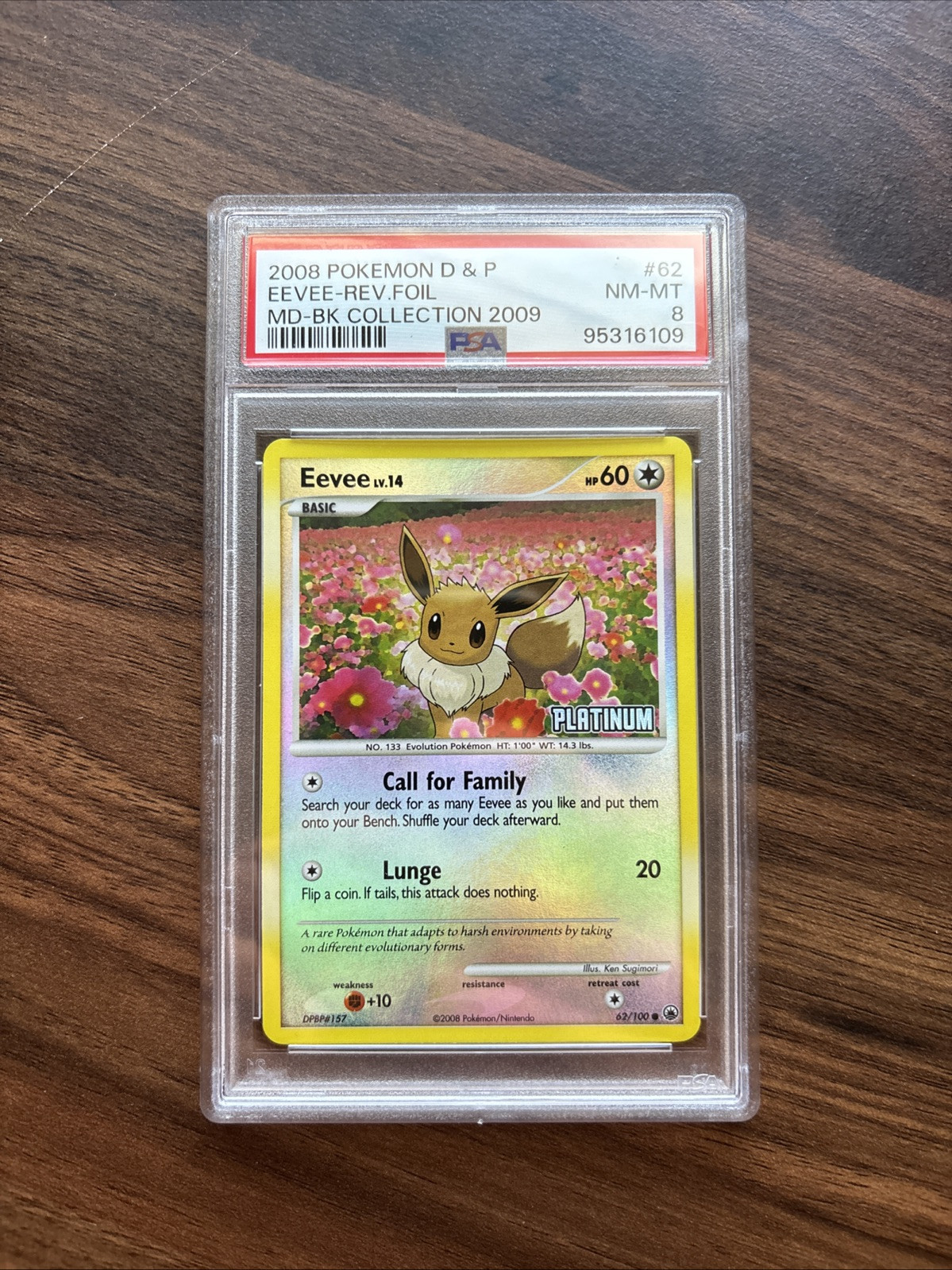 Pokemon TCG 2009 platinum Burger king collection promo  eevee #62 PSA 8