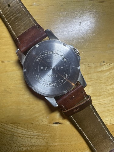 Esprit Reloj Hombre Cuarzo Modelo ES106951 Acero Inoxidable Correa Cuero 10 BAR - Imagen 2 de 3