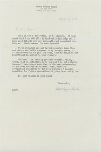 Arthur Raymond Brooks- TSL from 1982 (WWI Ace Pilot)