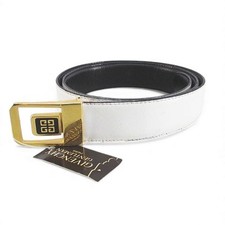 Givenchy Gentleman Belt Leather White Made In Italy Topbuckle Accessory Plain Ta