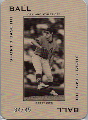 2005 Donruss Throwback Threads Barry Zito Short 3 base hit /35 Athletics #PG-3
