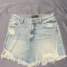 Sincerely Jules High Rise Light Wash Distressed Cutoff Shorts Stretch 5/27