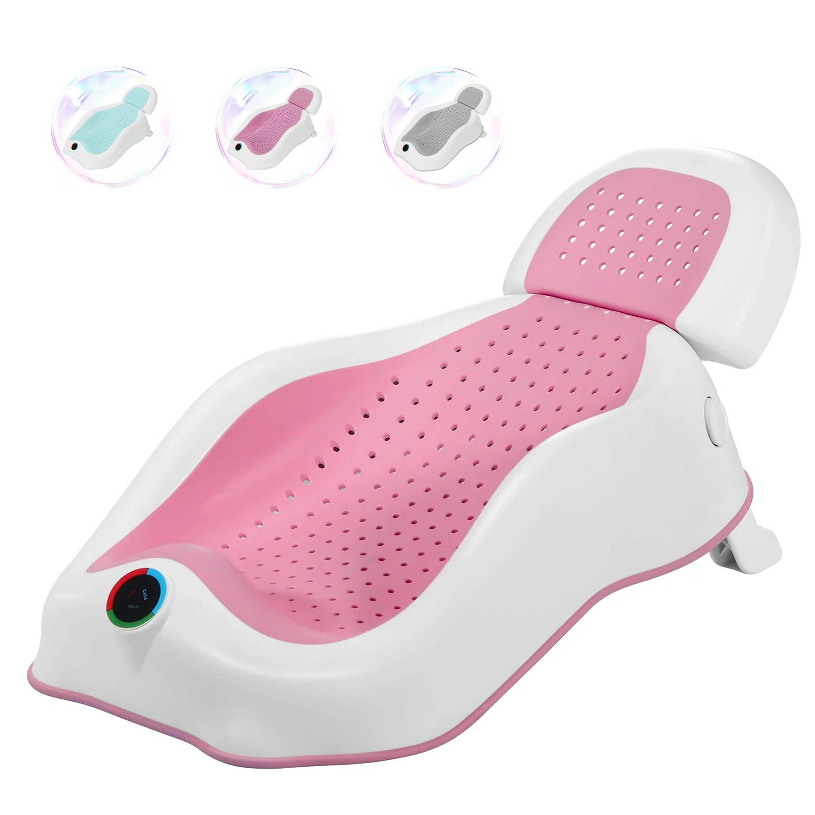 Baby Bath Support Newborn Bathtub w/ Thermometer, Foldable Infant Tub
Opens in a new window or tab