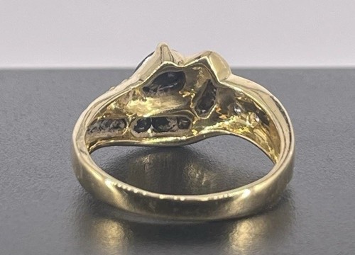 Ring 18 kt Gelbgold 0,75 kt Saphir & 0,15 kt Diamant, UK-Größe N 1/2, 5,2 g - Bild 5 von 5