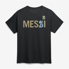 Men's Lionel Messi Black Argentina National Team Player Graphic T-Shirt