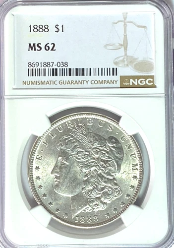1888 $1 Morgan Silver One Dollar MS62 Philadelphia BU