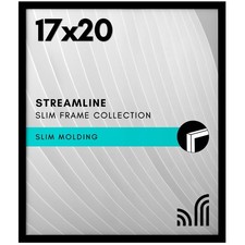 Americanflat 17x20 Black Picture Frame - Streamline Collection, Polished Plexigl