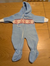 Vintage Kids World Blue With Red Bears One Piece Footie Sleeper Pajamas Outfit