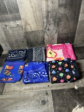 6 Bandannas Scarf Jose Cuervo Tequila Blue Black White Multi Handkerchief