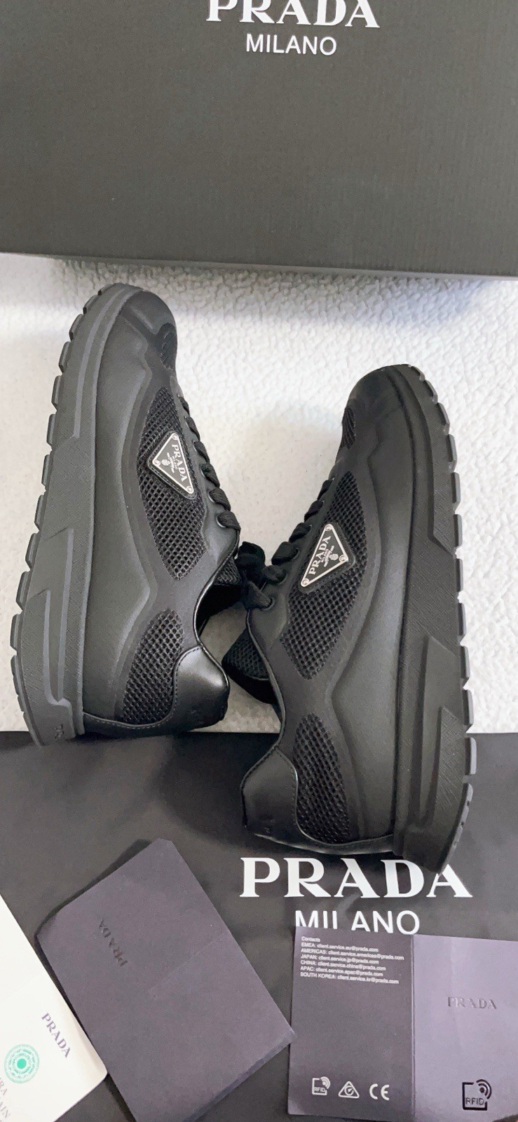 $1170 PRADA Men’s Prax 2.0 Fabric Sneakers Black Size 8 / US 9 thumbnail 5