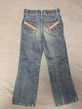 Vintage 70s  Boys Billy The Kid Jeans Youth Size 7 Boys Girls Blue Faded
