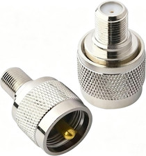 F Female to UHF Male PL-259 RF Coaxial Adapter 2PCS, Coax Connector Converter