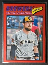Rhys Hoskins 2026 Topps Heritage #331 Red Border Brewers 