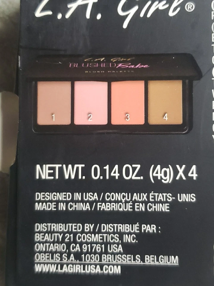 L.A. Girl, Blush Palette, Blushed Babe GBL422- 0.14 oz. (x4)- NEW IN BOX - Image 4 of 4