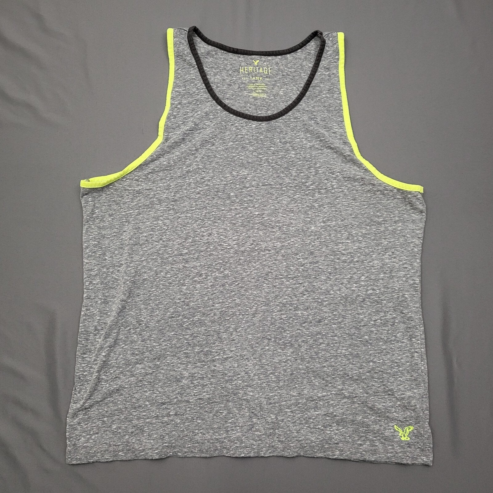 American Eagle Heritage Shirt Mens Large Sleeveless Tank Logo Knit Pullover Gray