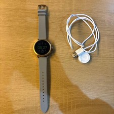 Fossil FTW6016 Smartwatch Round Face Silicone Band Gray With Charger