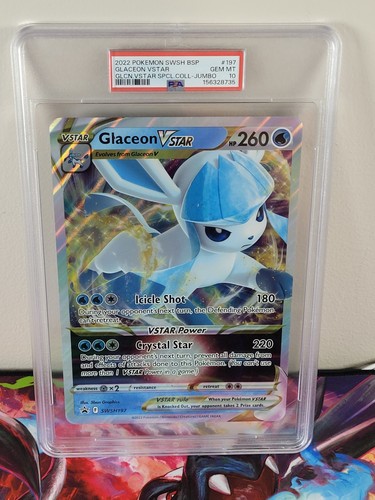 2022 POKEMON SWSH BLACK STAR PROMO JUMBO #197 GLACEON VSTAR PSA 10
