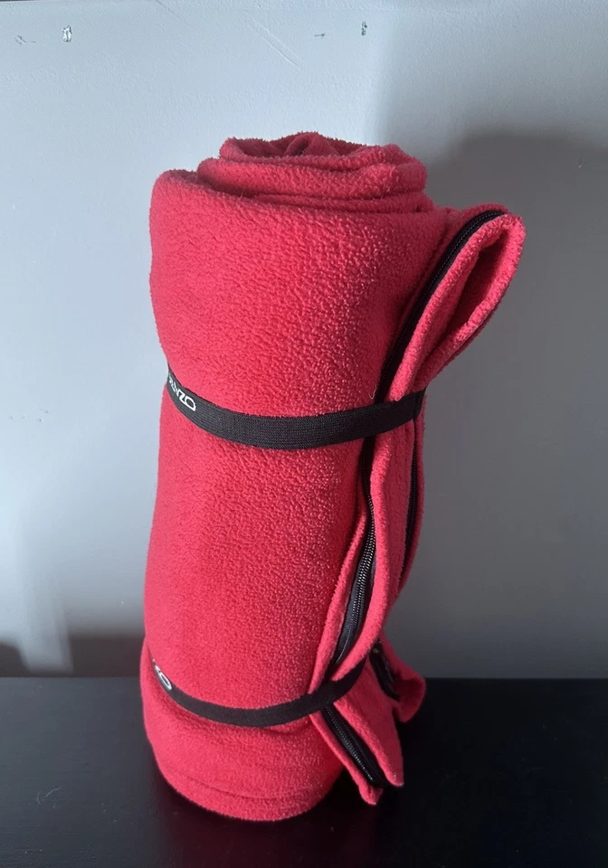 Ozark Trail Red Fleece Camping Blanket With Zipper - Image 2 of 4