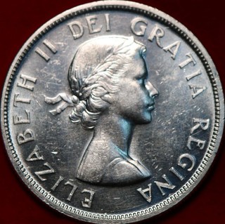 Uncirculated 1958 Canada One Dollar Silver Foreign Coin