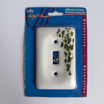 Leviton Ceramic Toggle Light Switch Cover Wallplate Switchplate Green Ivy Vines