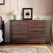 6 Drawer Dresser for Bedroom, Modern Chest of Drawers Storage Organizer MDF