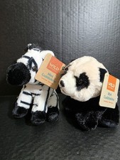 Wild Republic Cuddlekins Bebé Cebra y Bebé Panda ULTRA SUAVE 6" Lote de Peluche Nuevo con Etiquetas