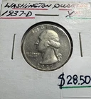 1937-D Washington Quarter 25C 90% Silver Denver Pre-War Coin Looks EF