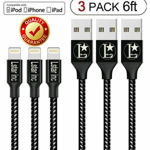 3-Pack-6-Ft-Lightning-Cable-Heavy-Duty-iPhone-6S-7-8-plus-Charger-Charging-Cord