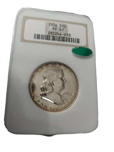 1956 Type 1 50c Silver Proof Franklin Half Dollar With Fbl and cac NGC PF 67